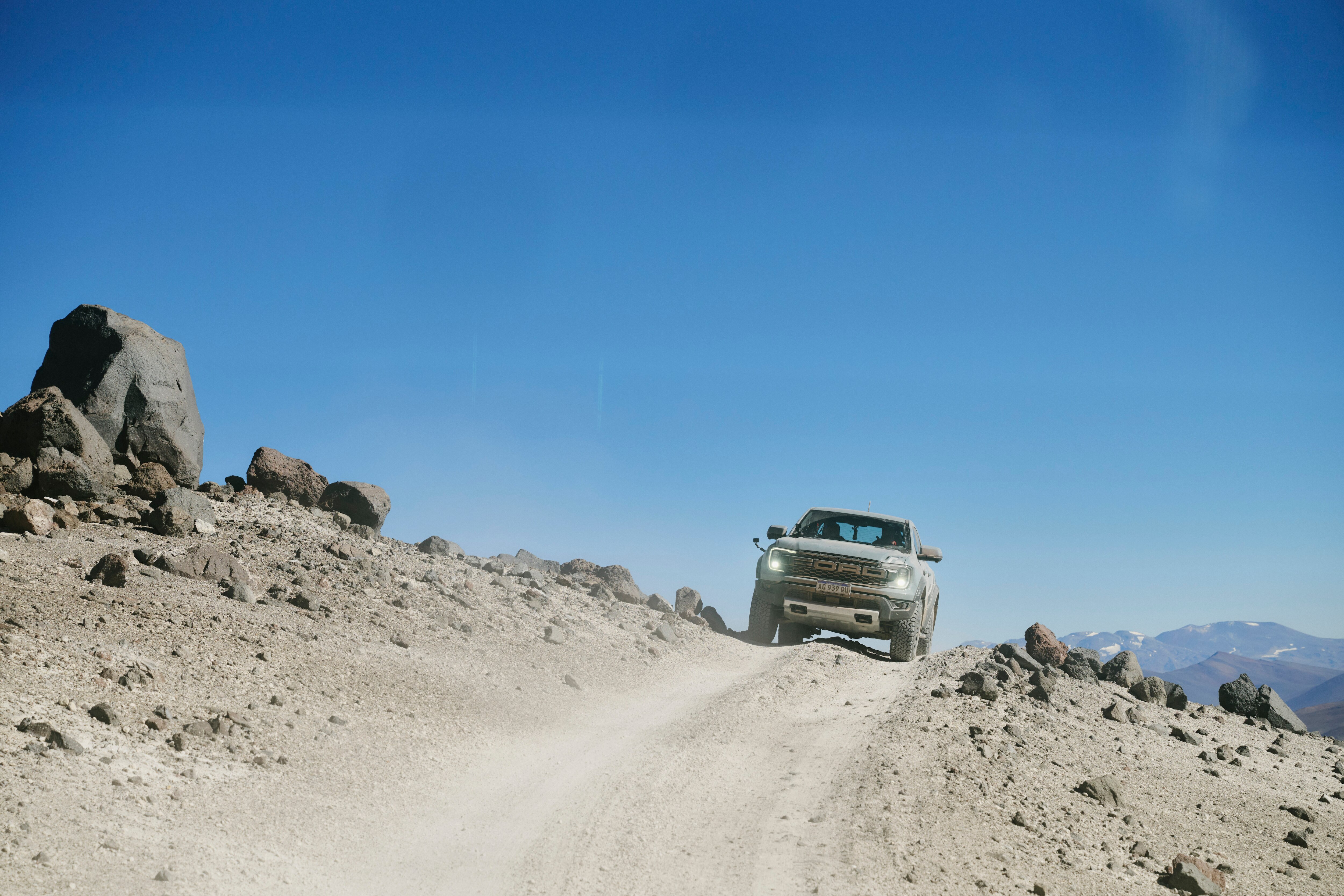 The Ranger Raptor hauled itself up grades as steep as 30% across rough, sandy terrain.